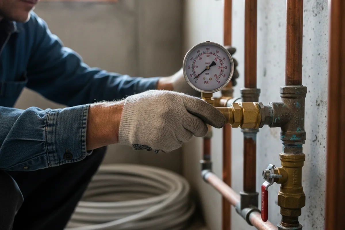 Pressure testing a repaired line during Water Line Repair in Altamonte Springs